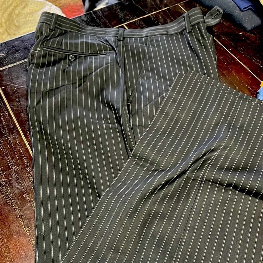 Slack black pinstriped